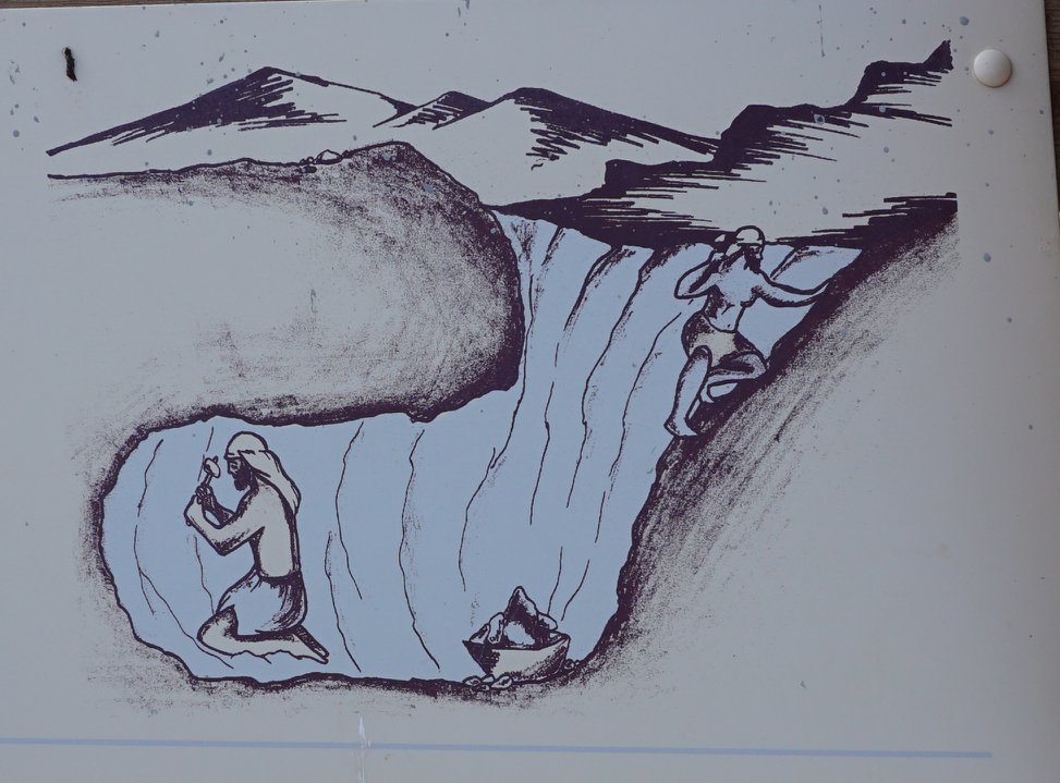 Reconstruction of ancient mine in Timna