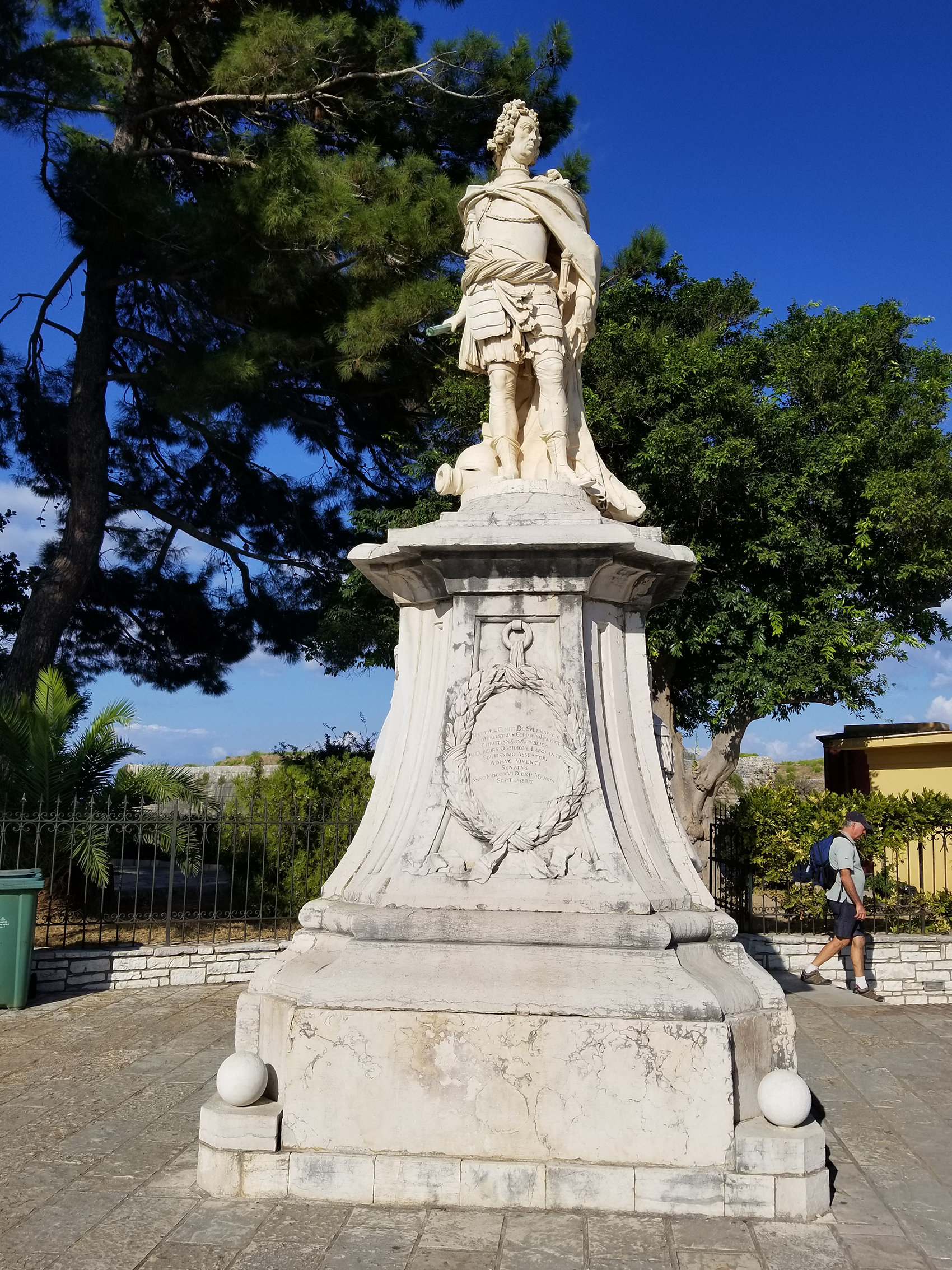 The statue of the Italian artist Antonio Corradini, square of Spianada, Corfu