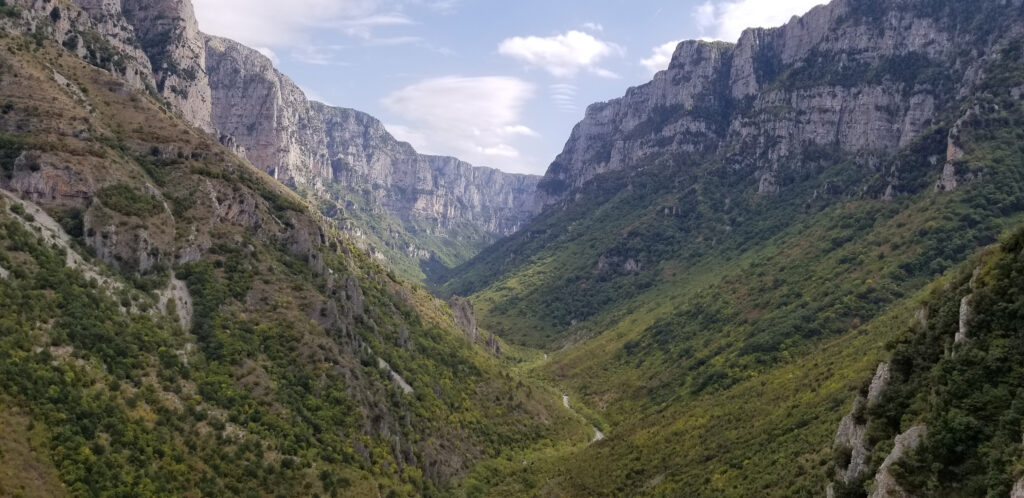 View of the canyon is from the village of Vikos