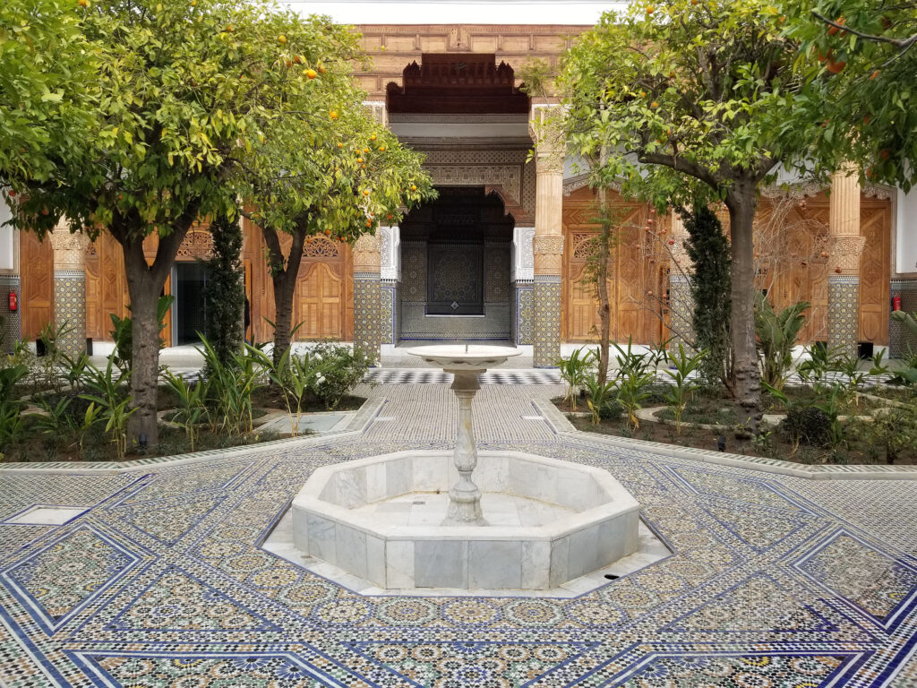 Courtyard with a fountain, Marrakesh riad