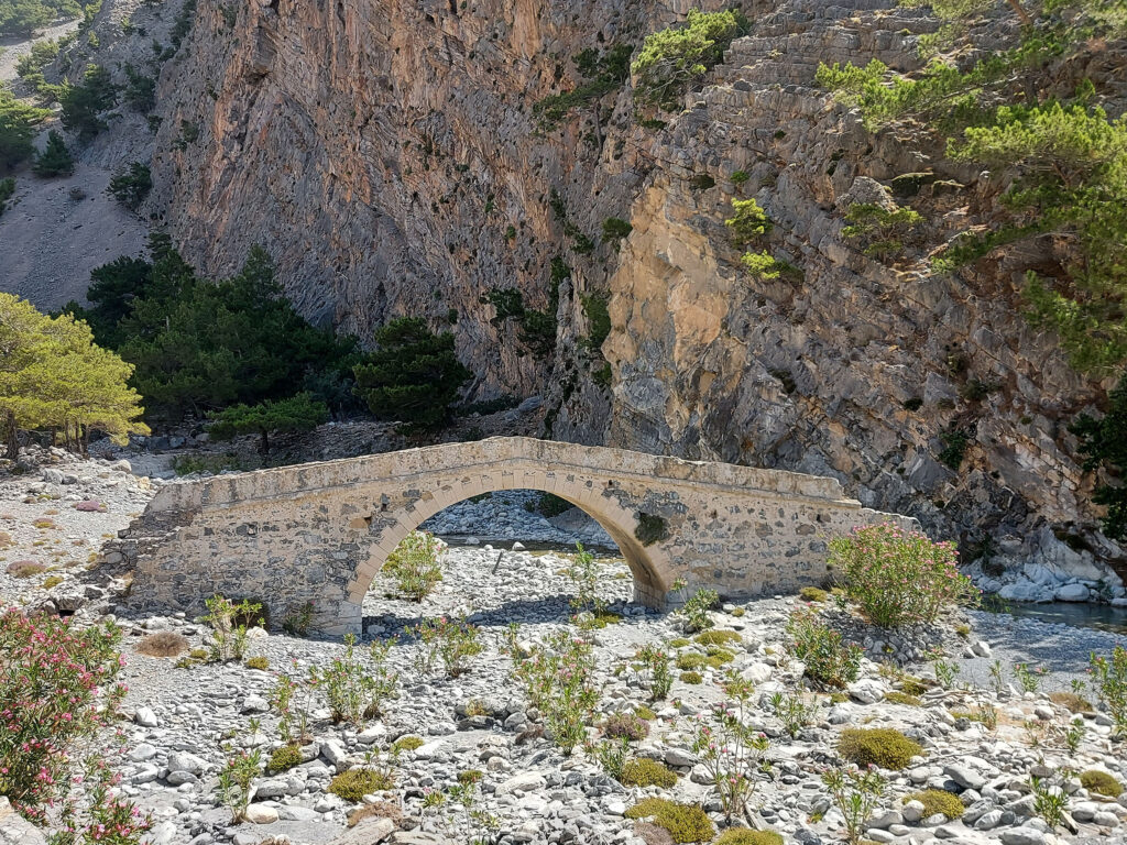 Stone bridge Samaria gorge